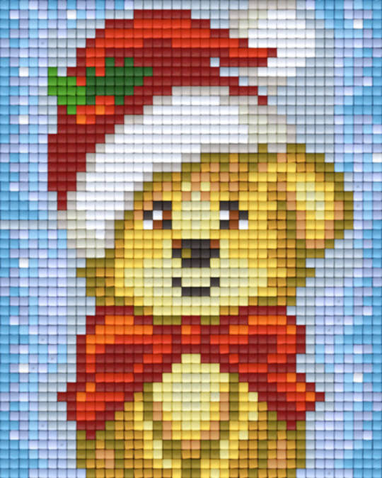 Dog With Santa Hat One [1] Baseplate PixelHobby Mini-mosaic Art Kits